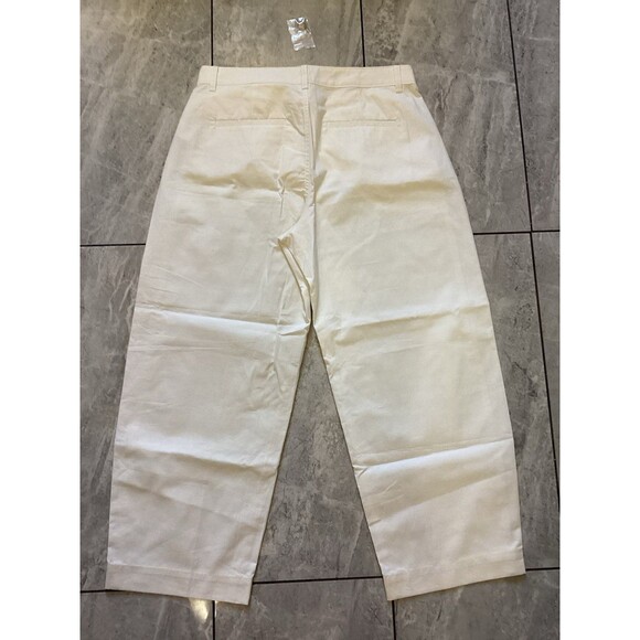 J. Crew NWOT Ivory Barrel Leg Pants in Cotton Blend 29 - Picture 4 of 7